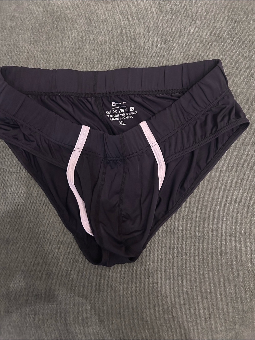 Men's Black Briefs with white Trim - Performance Swim Brief